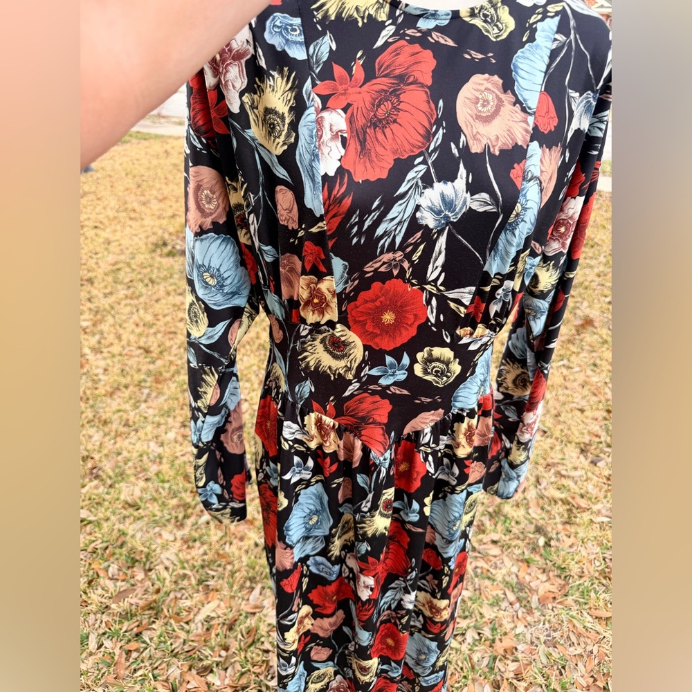 Zara Floral Long Sleeve Dress - Picture 3 of 10